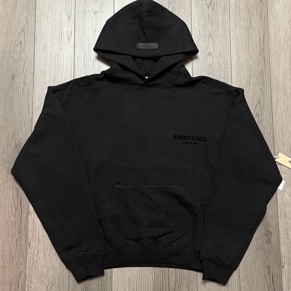 Men’s Brand New Authentic Black Stretch Limo Essential Fear of God Hoodie